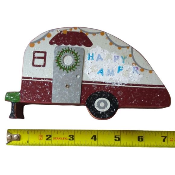 Folk Art Primitive Camper Sign HAPPY CAMPER Teardrop RV Primitives by Kathy. - Picture 2 of 15